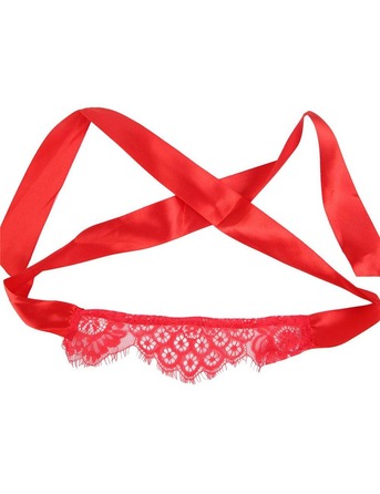 Боди красный Star Night Love Affair с кружевной лентой на глаза, M