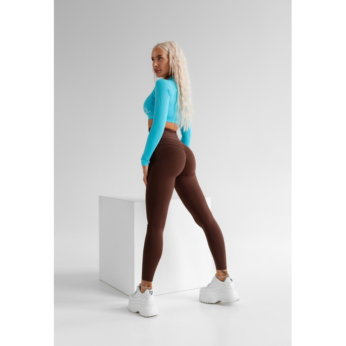 ЛЕГІНСИ BROWN LEGGINGS WITH DETAIL ON THE BACK