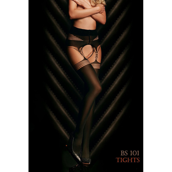 Колготки з імітацією панчох Ballerina's Secret та відкритим доступом (20/50 den) чорні, S/M