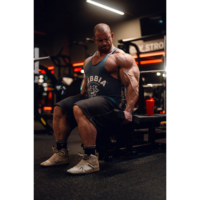 Майка Nebbia Washed Muscle Back Stringer GOLDEN AGE Blue 791