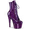 Чоботи Pleaser Adore-1020GP на підборах 7 дюймів, черевики на шнурівці спереду 2 3/4 дюйма з PF, фіолетові