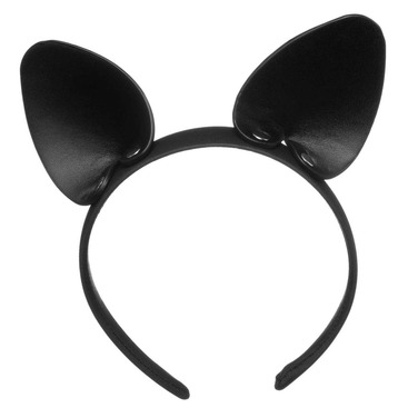 Ушки кошки на обруче,кожа, черные