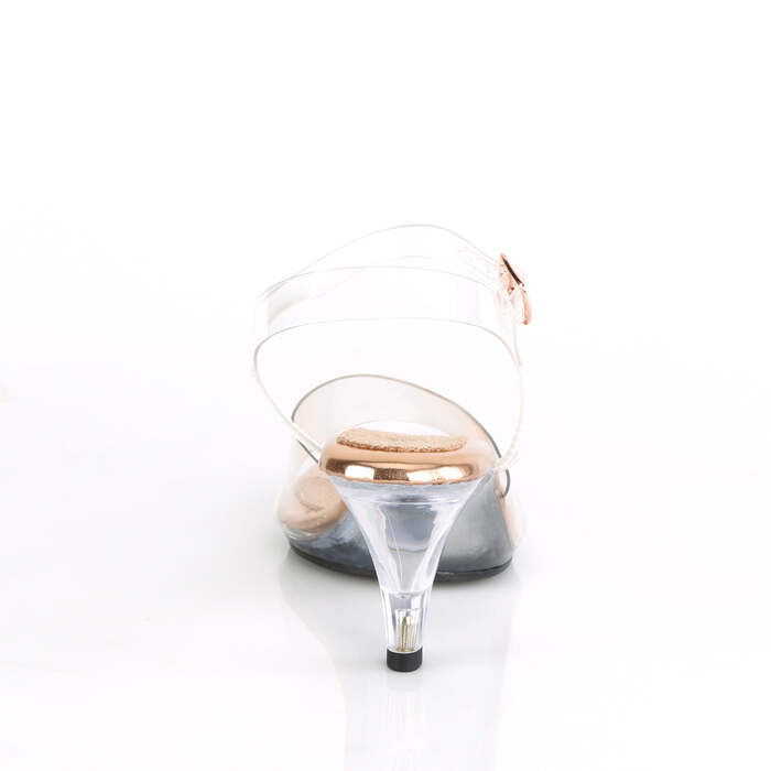 Босоніжки Belle-308 *3 дюйми на підборах, 1/8 дюйма з ремінцем на щиколотці PF, рожеве золото/прозоре