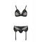 Комплект белья со шнуровкой по лифу и поясом для чулок NESSY SET black S/M - Passion