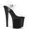 Босоніжки Pleaser Enchant-708 на підборах 8 дюймів, з ремінцем на щиколотці 3 3/4 дюйма, прозорі/чорні