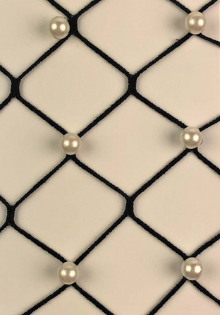 Колготки в сетку с жемчугом черные Leg Avenue Faux pearl fence net tights O/S