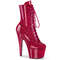 Чоботи Pleaser Adore-1020GP на підборах 7 дюймів, чоботи на шнурівці спереду 2 3/4 дюйма, рожеві
