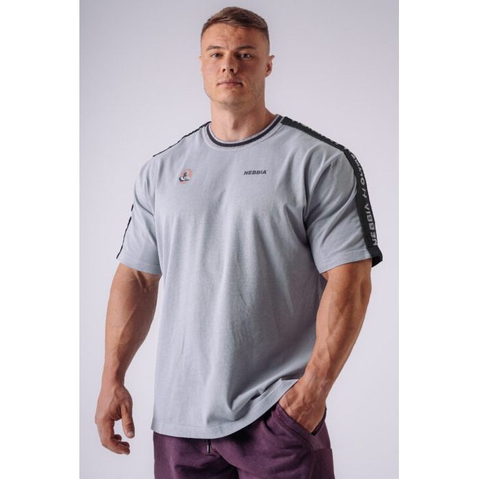 Футболка NEBBIA x Olympia Muscle Cover T-Shirt Light Grey 942