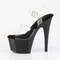 Босоніжки Pleaser Adore-708CRS-2 на підборах 7 дюймів, з ремінцем на щиколотці 2 3/4 дюйма, прозорі/чорні - сріблясті RS