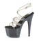 Босоніжки Pleaser Adore-706 на підборах 7 дюймів, з перехресним ремінцем на щиколотці 2 3/4 дюйма, колір димчастий/чорний