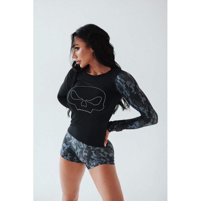 Спортивна кофта Fitzona Black Blouse With One Camuflace Sleeve