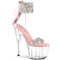 Босоніжки Pleaser Adore-727RS на підборах 7 дюймів, босоніжки з манжетою на щиколотці 2 3/4 дюйма з RS, блискавка ззаду, рожеві/прозорі