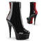 Boots Pleaser Delight-1010, каблук 6 дюймов, корсетный ботильоны PF высотой 1 3/4 дюйма, молния сбоку, красно-черные