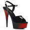 Босоніжки Pleaser Delight-609BR на підборах 6 дюймів, двоколірні босоніжки з ремінцем на щиколотці 1 3/4 дюйма, чорні