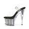 Босоніжки Pleaser Adore-708SRS на підборах 7 дюймів, босоніжки 2 3/4 дюйма з імітацією заповненої підошви RS, прозорі/чорні
