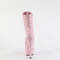 Чоботи Pleaser Adore-1040GR *7 дюймів на підборах, 2 3/4 дюйма на шнурівці спереду, збоку блискавка, ніжно-рожеві