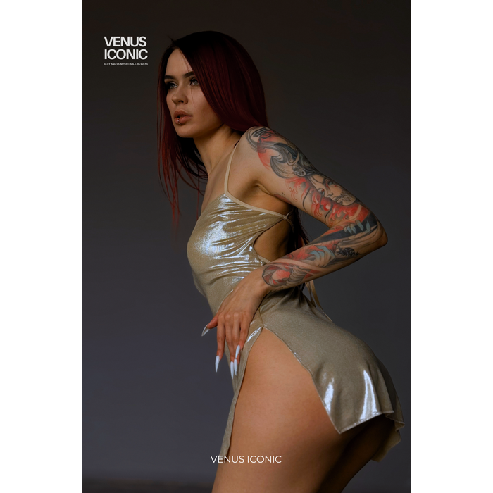 Сукня Venus Iconic METALLIC GLOW для танців з ефектом мокрого металу