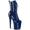 Чоботи Pleaser Flamingo-1040GP на підборах 8 дюймів, черевики до щиколотки зі шнурівкою 4 дюйми, з блискавкою збоку, темно-сині