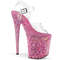 Босоніжки Pleaser Flamingo-808CF на підборах 8 дюймів, босоніжки з ремінцем на щиколотці 4 дюйми, прозорі/рожеві