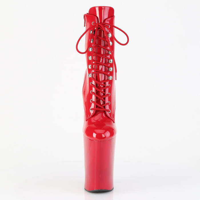 Ботильоны Worship-1020, без каблука 10 дюймов, высотой 4 3/4 дюйма, с PF шнуровкой спереди, внутренней молнией, красные