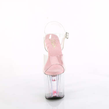 Босоножки Enchant-708AQUA-03, каблук 8 дюймов, ремешок на щиколотке 3 3/4 дюйма, прозрачный/бледно-розовый