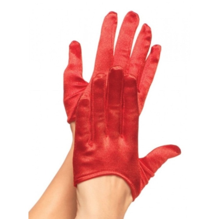 Рукавички сексуальні One Size Mini Cropped Satin Gloves від Leg Avenue