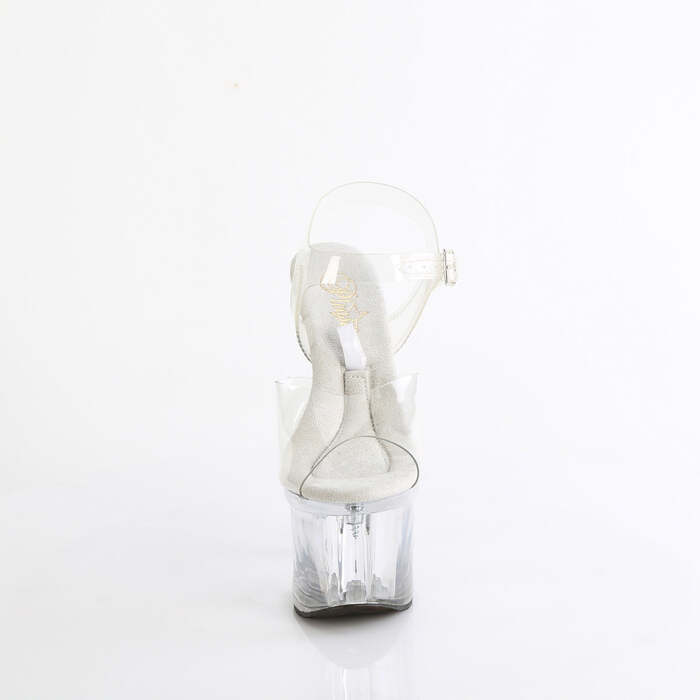 Босоножки Treasure-708EST *Каблук 7 дюймов, босоножкии с ремешком на щиколотке шириной 3 1/4 дюйма, с доступной компрессией, прозрачные