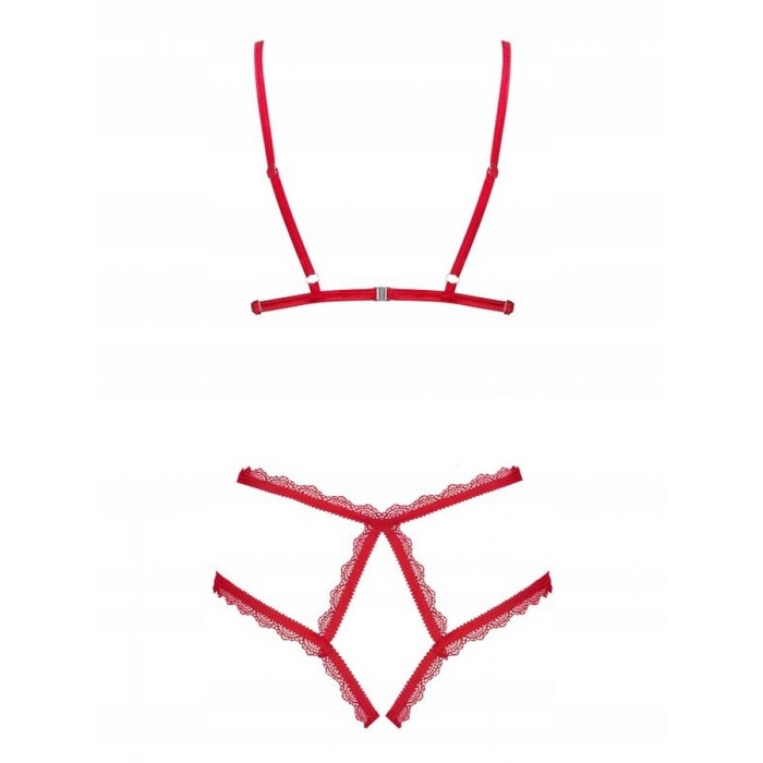 Комплект-боди Obsessive Merrynel set S/M Красный