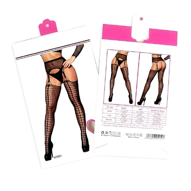 Колготки з імітацією панчохи Star Night з вирізами, чорні, XS-M