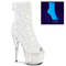 Ботинки Pleaser Adore-1031GM *Каблук 7 дюймов, открытый носок 2 3/4 дюйма, молния сзади, белые/прозрачные
