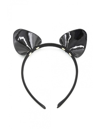 Ушки кошки глянцевые, черные