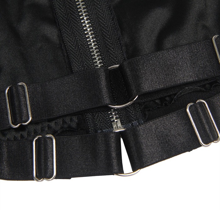 Сукня-костюм Star Night із застібками-блискавками та пажами для панчох, чорний, ХХХL (без коробки)