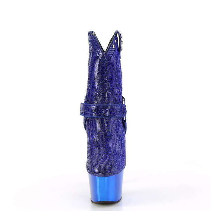 Ботильоны Adore-1029CHRS *Каблук 7 дюймов, высота 2 3/4 дюйма, декорированная подошва PF RS, молния сбоку, синие