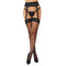 Панчохи в сіточку з мереживним поясом Daring Intimates, чорні, One Size