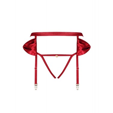 Сексуальный пояс для чулок + стринги S/M Rubines Obsessive красный