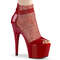 Босоножки Pleaser Adore-765RM, каблук 7 дюймов, 2 3/4 дюйма, закрытый задник, молния сзади, красные