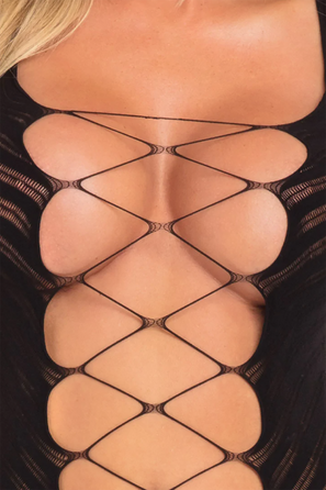 Платье VERTICAL HOLD OPEN MINI DRESS BLACK, OS