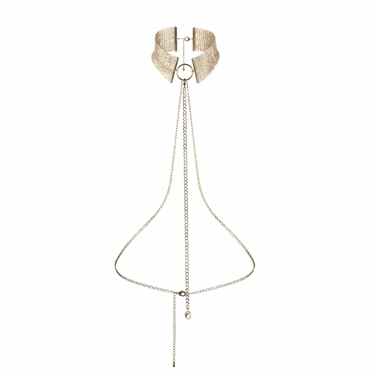 Ожерелье-ошейник с цепочкой Bijoux Indiscrets золотое, 59 см