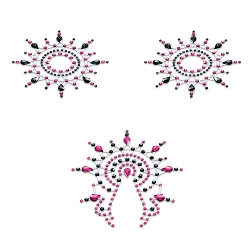 Украшения для груди и бикини со стразами Gloria Petits Joujoux, черно-розовые