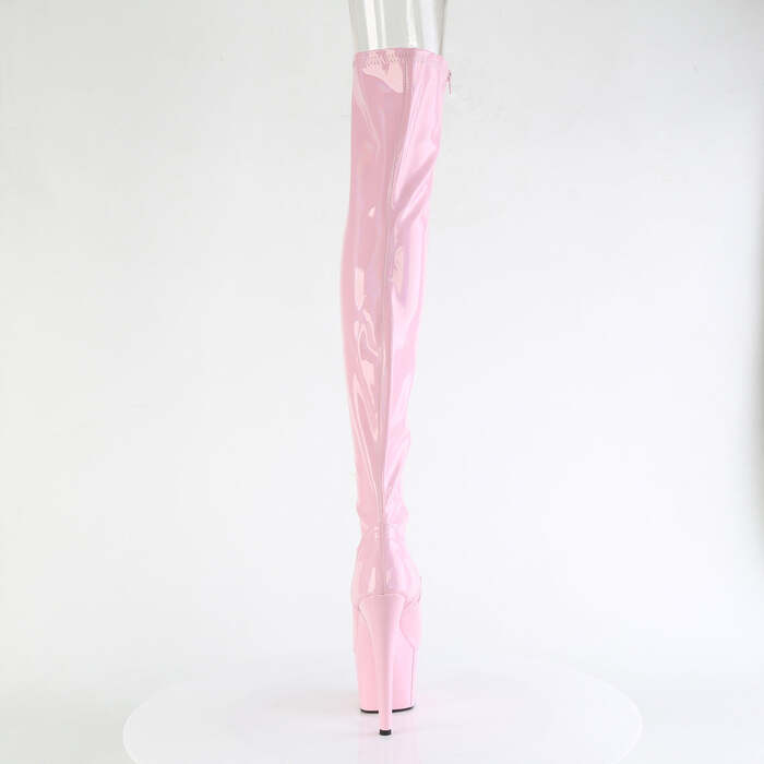 Чоботи Adore-3011HWR на підборах 7 дюймів, чоботи до стегна 2 3/4 дюйма з відкритим носком, з блискавкою збоку, рожеві