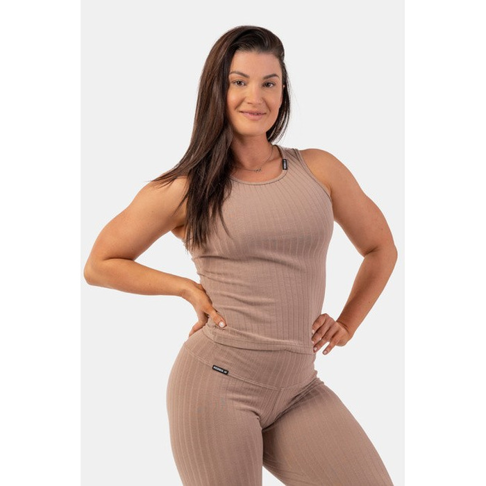 МАЙКА ORGANIC COTTON RIBBED TANK TOP BROWN 414 Beige