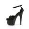 Босоножки Pleaser Adore-768 D'Orsay с открытым носком и ремешком на щиколотке, каблук 7 дюймов, высота 6 см, черный атлас/черный