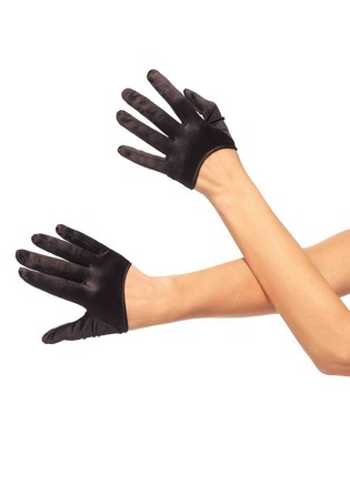 Рукавички сексуальні One Size Mini Cropped Satin Gloves від Leg Avenue