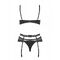 Комплект Obsessive Heartina 3 pcs set black S / M