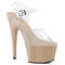 Босоніжки Pleaser Adore-708 на підборах 7 дюймів, босоніжки з ремінцем на щиколотці 2 3/4 дюйма, прозорі/тілові