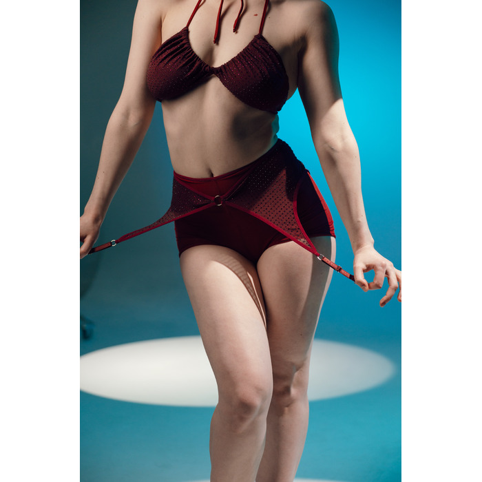 DOUBLE MESH shorts Bordo mesh_ бордо сітка