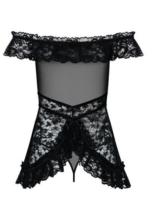 Сорочка Flores chemise Obsessive SM чорна