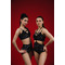 Classic Sparkle – Оксамитові шорти з блиском для pole dance, heels та сценічних виступів - чорний у крапку