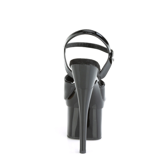 Босоніжки Esteem-709 на підборах 7 дюймів, босоніжки з ремінцем на щиколотці 3 дюйми, чорні