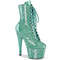 Чоботи Pleaser Adore-1020GP *7-дюймовий каблук, 2 3/4-дюймові черевики на шнурівці зпереду, збоку блискавка, сині
